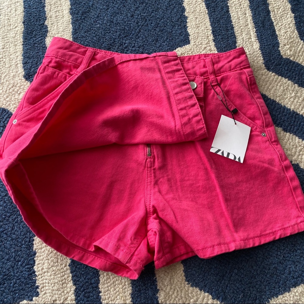 π ZARA HOT PINK DENIM COTTON SKORT! - Picture 6 of 12